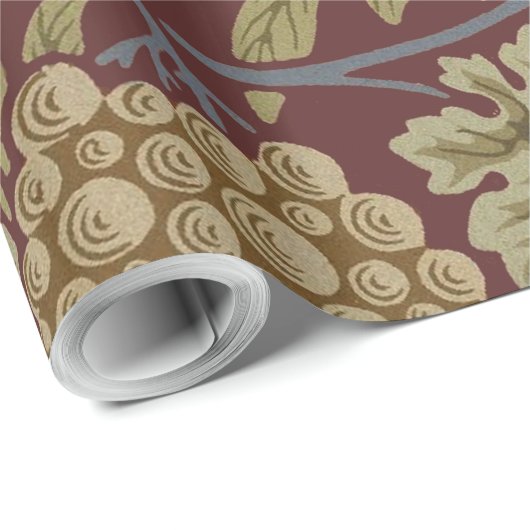 William Morris Vine Grape Red Art Cadeaupapier (Rol Hoek)