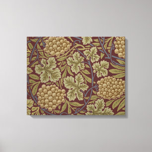 William Morris Vine Grape Red Art Canvas Afdruk