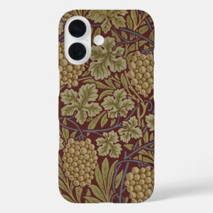 William Morris Vine Grape Red Art iPhone 16 Hoesje
