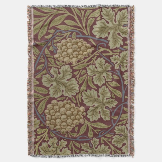 William Morris Vine Grape Red Art Deken (Voorkant Verticaal)