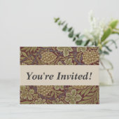 William Morris Vine Grape Red Art Kaart (Staand voorkant)