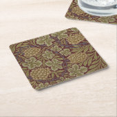 William Morris Vine Grape Red Art Kartonnen Onderzetters (Schuin)