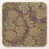 William Morris Vine Grape Red Art Kartonnen Onderzetters (Voorkant)