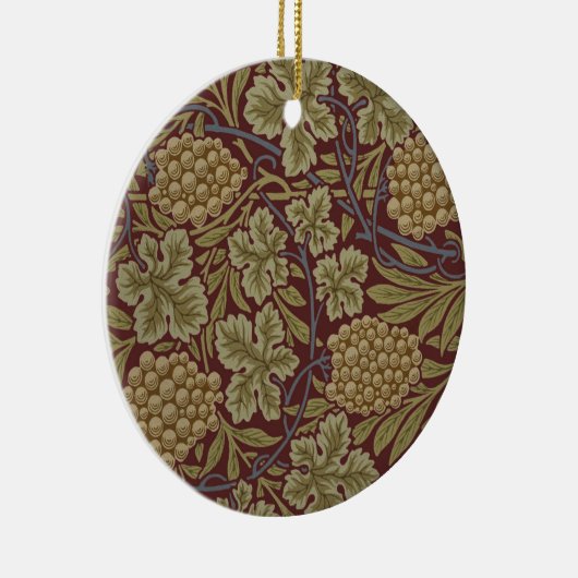 William Morris Vine Grape Red Art Keramisch Ornament (Rechts)