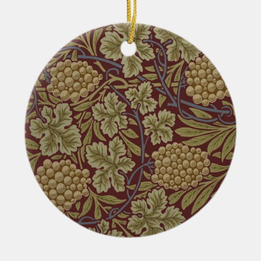 William Morris Vine Grape Red Art Keramisch Ornament (Voorkant)