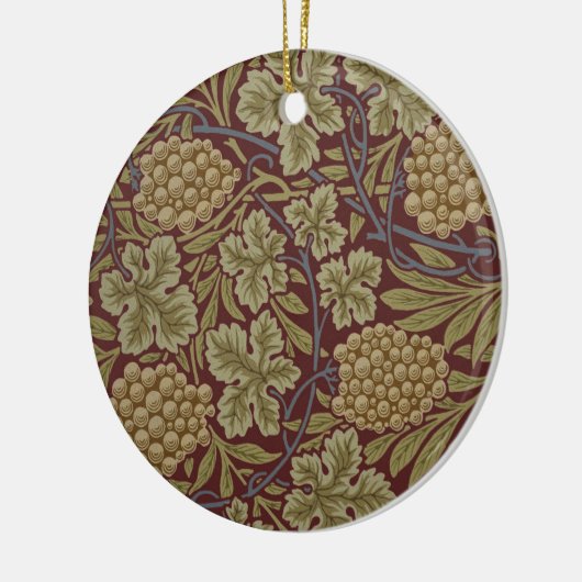 William Morris Vine Grape Red Art Keramisch Ornament (Links)