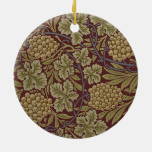 William Morris Vine Grape Red Art Keramisch Ornament