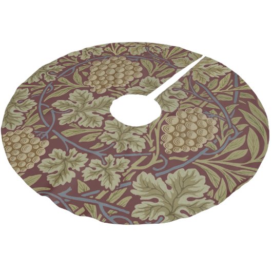 William Morris Vine Grape Red Art Kerstboom Rok (Gekanteld)