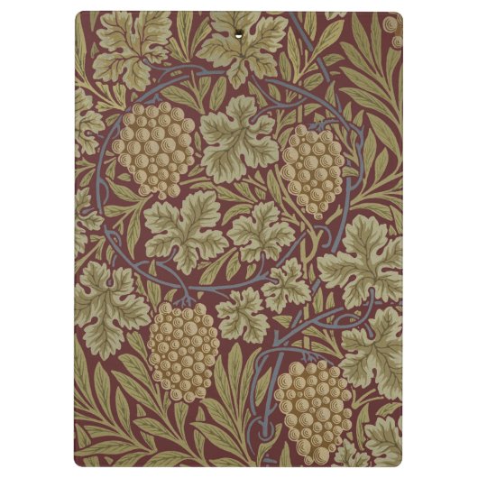 William Morris Vine Grape Red Art Klembord (Achterkant)
