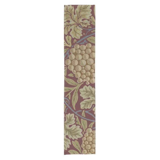 William Morris Vine Grape Red Art Korte Tafelloper (Voorkant)