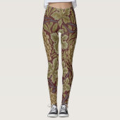 William Morris Vine Grape Red Art Leggings (Voorkant)