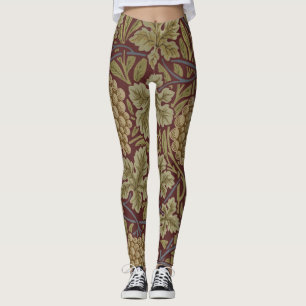 William Morris Vine Grape Red Art Leggings
