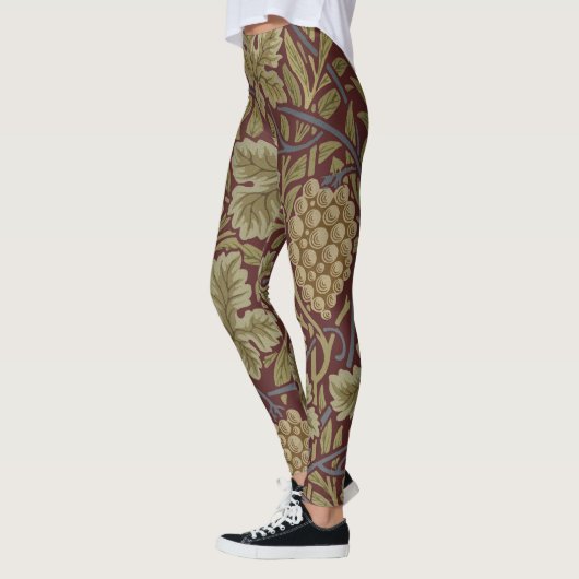 William Morris Vine Grape Red Art Leggings (Links)