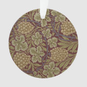 William Morris Vine Grape Red Art Ornament (voorkant)