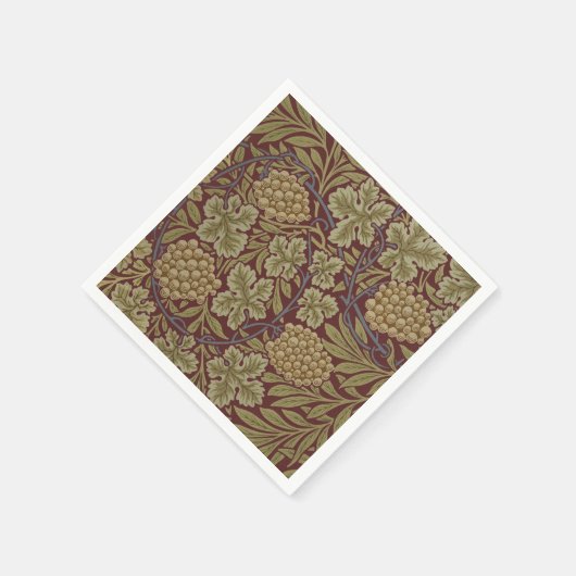 William Morris Vine Grape Red Art Servet (Hoek)