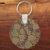 William Morris Vine Grape Red Art Sleutelhanger (Voorkant)