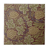William Morris Vine Grape Red Art Tegeltje (Voorkant)