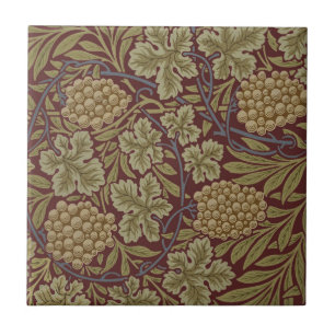 William Morris Vine Grape Red Art Tegeltje