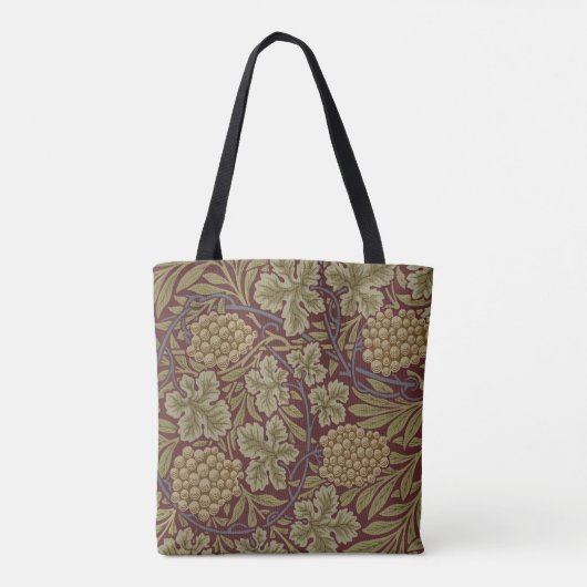 William Morris Vine Grape Red Art Tote Bag (Achterkant)