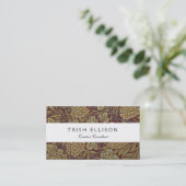 William Morris Vine Grape Red Art Visitekaartje (Staand voorkant)