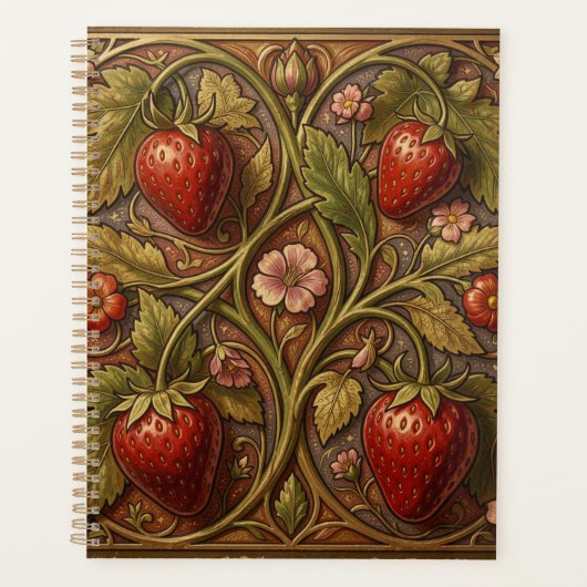 William Morris vintage aardbei bloempatroon Planner (Voorkant)