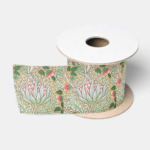 William Morris Vintage Artisjok Bloem Motief Sa Satijnen Lint