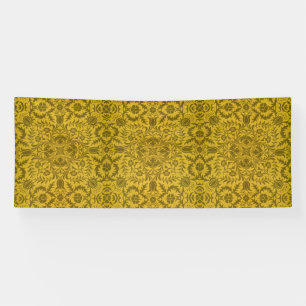 William Morris Vintage Bernagie Bloemmotief Goud Spandoek