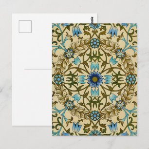 William Morris Vintage Blauwe Wijnstok Naadloos Pa Briefkaart
