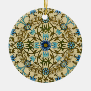 William Morris Vintage Blauwe Wijnstok Naadloos Pa Keramisch Ornament