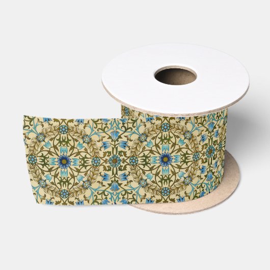 William Morris Vintage Blauwe Wijnstok Naadloos Pa Satijnen Lint (Spoel)