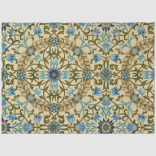 William Morris Vintage Blauwe Wijnstok Naadloos Pa Tissuepapier