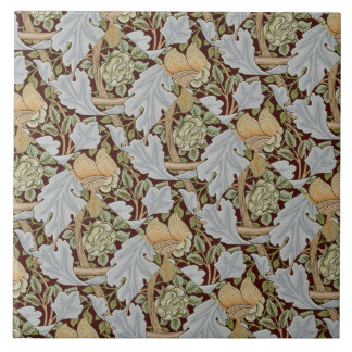 William Morris Vintage Bloem Bloem Wit Rood Tegeltje