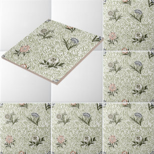 William Morris Vintage Bloem Motief Poeder Patroon Tegeltje