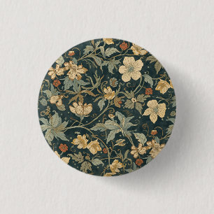William Morris vintage bloemmotief Art Nouveau pat Ronde Button 3,2 Cm