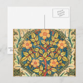 William Morris vintage bloempatroon, Rozenkrans Briefkaart (Voorkant / Achterkant)