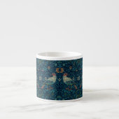 William Morris Vintage Blue Birds Patroon Espresso Kop (Voorkant)