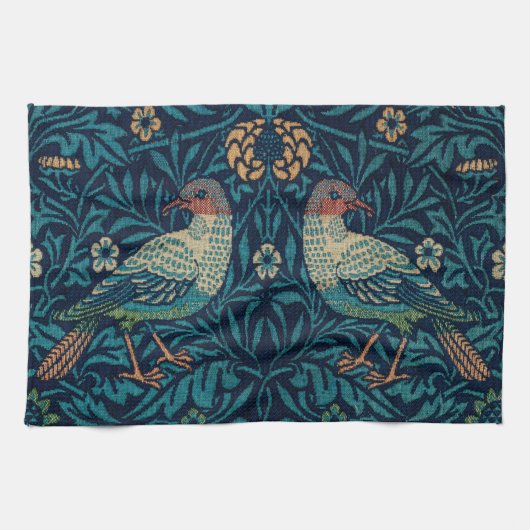 William Morris Vintage Blue Birds Patroon Theedoek (Horizontaal)