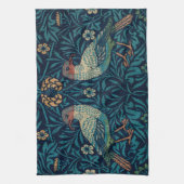 William Morris Vintage Blue Birds Patroon Theedoek (Verticaal)