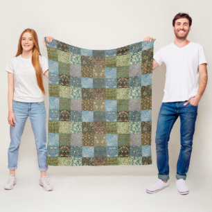 William Morris Vintage Dek quilt Patchwork Patroon Fleece Deken