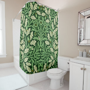 William Morris Vintage Eikelnot Eiken Groen Patroo Douchegordijn