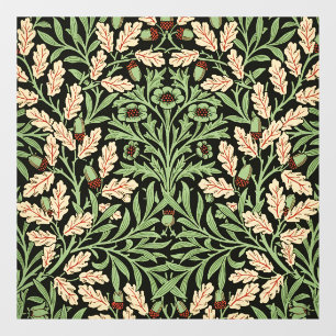 William Morris Vintage Eiken Zwart Rood Patroon Raamsticker
