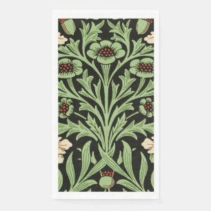 William Morris Vintage Eiken Zwart Rood Patroon Servet