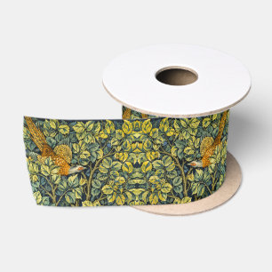 William Morris Vintage Fazant Eekhoorn Bloem Satijnen Lint