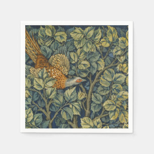 William Morris Vintage Fazant Eekhoorn Bloem Servet
