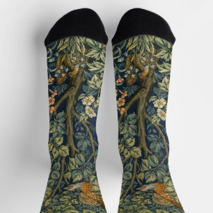 William Morris Vintage Fazant Eekhoorn Bloem Sokken