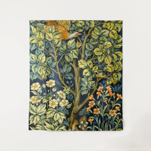 William Morris Vintage Fazant Eekhoorn Bloem Wandkleed