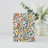 William Morris Vintage Fruit Granaatappel Wit Briefkaart (Staand voorkant)