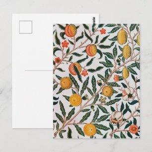 William Morris Vintage Fruit Granaatappel Wit Briefkaart
