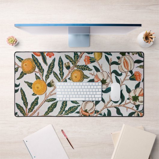 William Morris Vintage Fruit Granaatappel Wit Bureaumat (Kantoor 1)