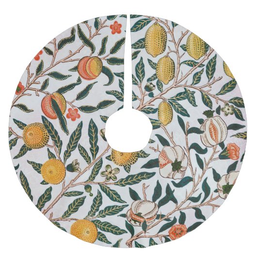 William Morris Vintage Fruit Granaatappel Wit Kerstboom Rok (Voorkant)